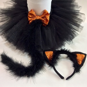 Cat costume, black orange cat costume, cat costume, baby cat costume, halloween cat costume, black cat tutu, girl cat costume, silver cat