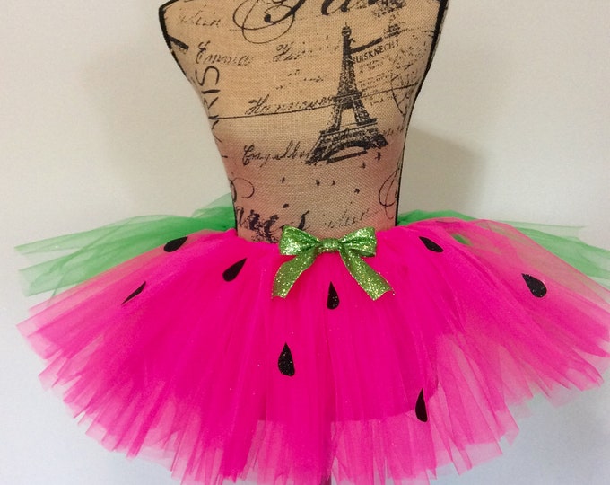 Watermelon Glitter Tutu, Pink Watermelon Tutu, Birthday Tutu, Colorful Tutu, Watermelon Birthday