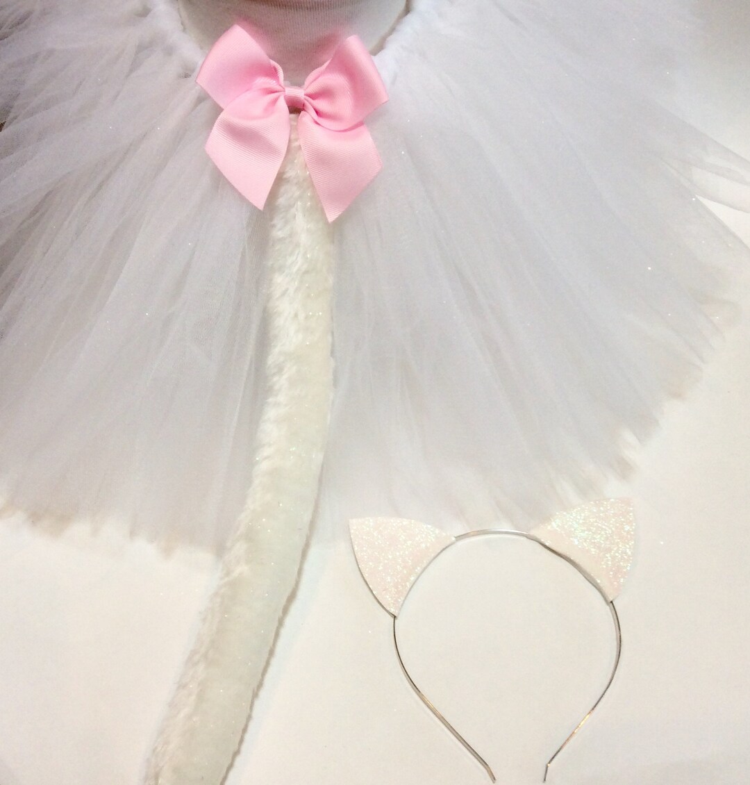 Cat Costume, White Glitter Cat Costume,adult Cat Costume, Baby Cat