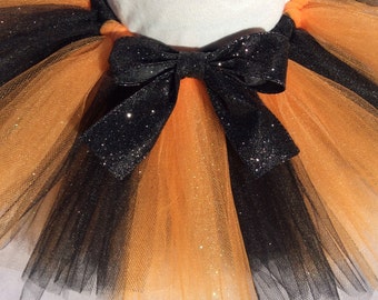 halloween tutu, halloween glitter tutu, orange black tutu, glitter tutu, baby halloween tutu, black tutu, orange tutu, baby tutu, halloween