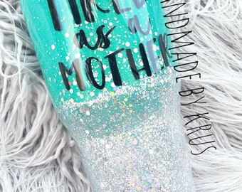 Tired as a mother glitter tumbler, glitter cup, glitter dipped, ombre glitter tumbler, chunky holo silver