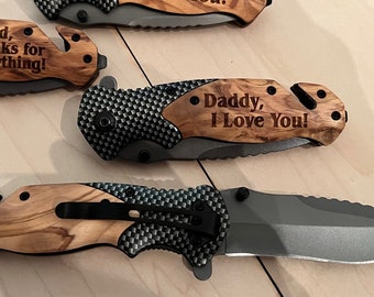 Cuchillo personalizado, navaja de bolsillo, Día del Padre, regalo para padrinos de boda