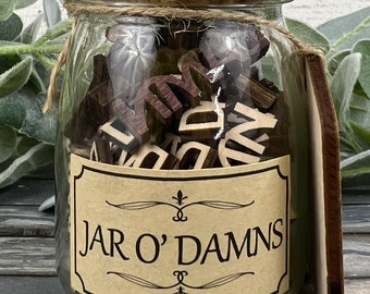Jar of Damns, Jar O Damns, regalo de broma, regalo novedoso, regalo de Papá Noel sucio
