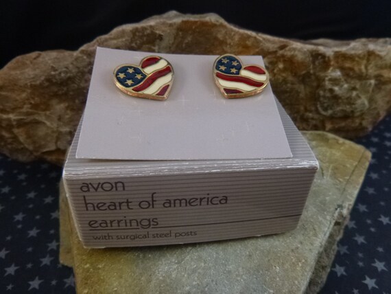 Avon “Heart of America” Patriotic Pierced Earring… - image 7