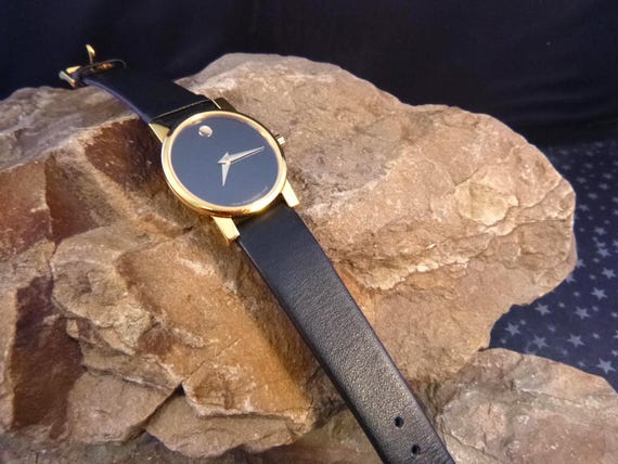 Authentic Vintage Museum Classic Movado 0604229 Black Face Ladies Watch | Original Box | Swiss Made