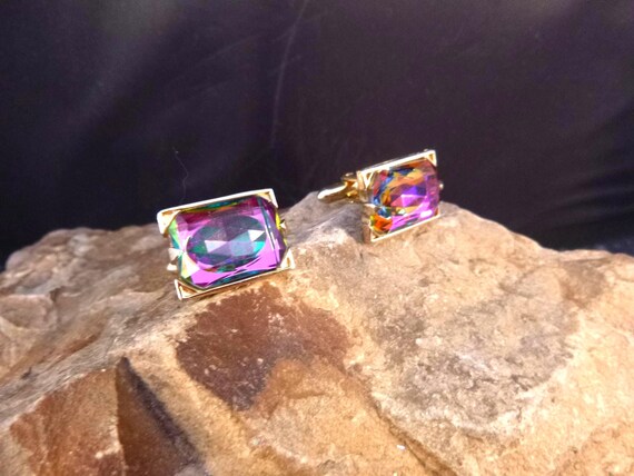 Vintage Psychedelic Rectangular Multi-colored Cuf… - image 7