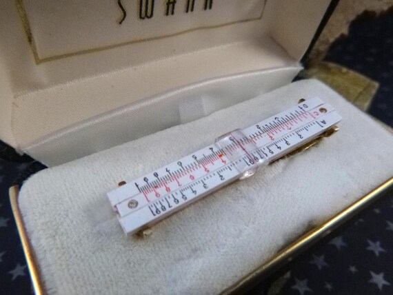 Vintage Swank Slide Rule Tie Clasp | Mid Century … - image 3