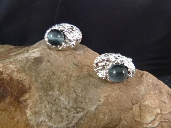 Vintage Dante Blue Stone Cuff Links | circa 1960s Cufflinks