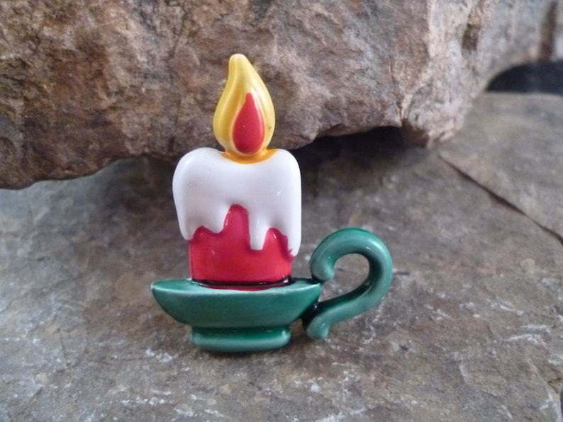 Small Old Fashioned Christmas Candle Signed J.J. Etsy