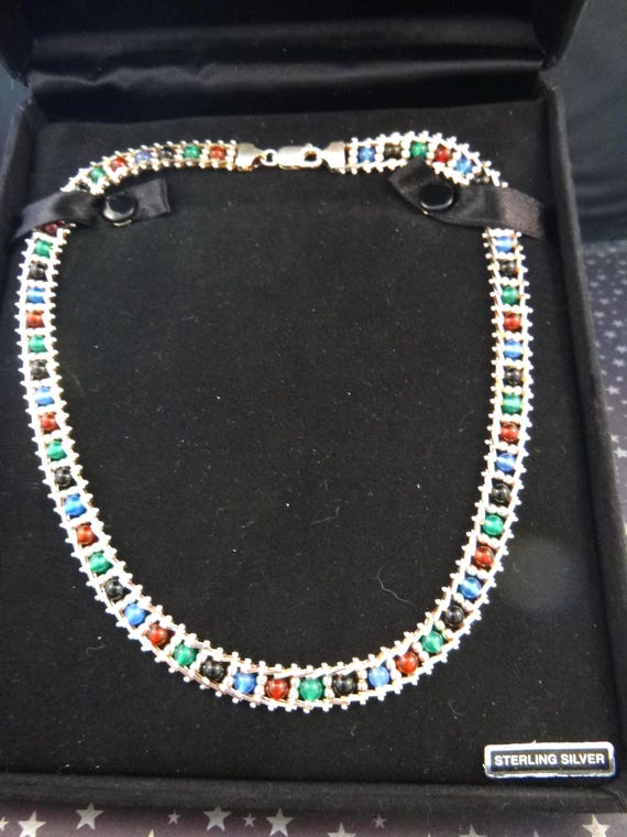 Italy Milor Vintage Colorful Sterling silver Necklace | Original Box