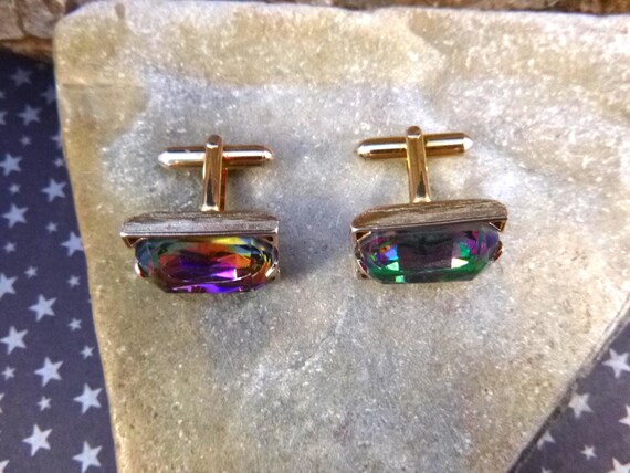 Vintage Psychedelic Rectangular Multi-colored Cuf… - image 6