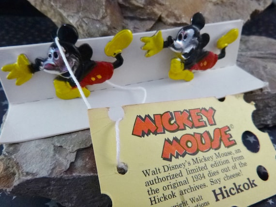 1990 Large Mickey Mouse Vintage Cuff Links | From Original 1934 Dies | New Old Stock with   Hang Tag | Walt Disney and Hickok | Book Piece
