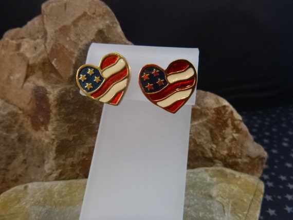 Avon “Heart of America” Patriotic Pierced Earring… - image 9