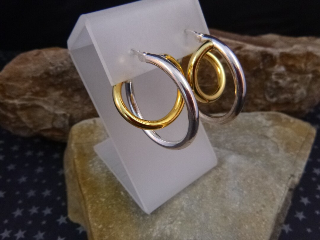 U.S vintage シルバー925 middle hoop ピアス