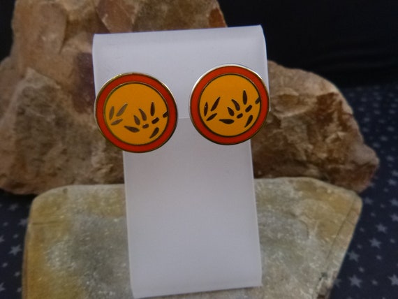 Laurel Burch Bamboo Leaf Round Post Earrings | Cl… - image 3