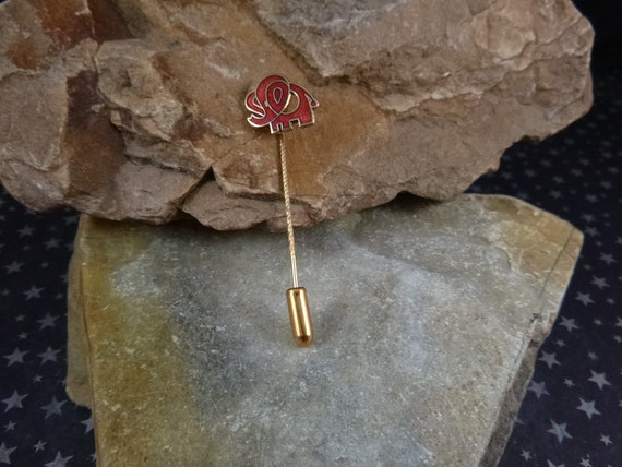 Republican Elephant Vintage Stick Pin | Red Ename… - image 8