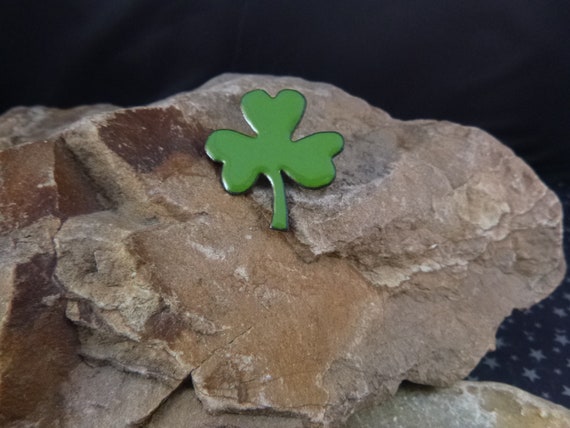 Timeless Irish Shamrock Vintage Pin | Green Enameled Copper Pin | Classic Three Clover Vintage Pin | Mid Century | St Patrick's Day