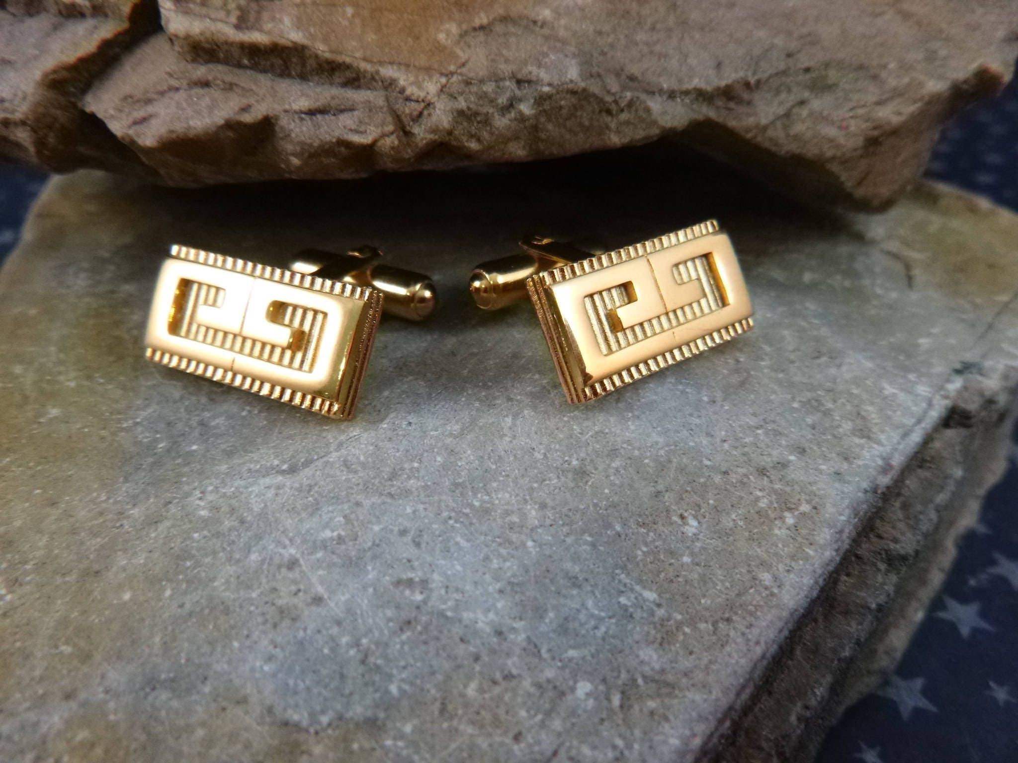 Givenchy Signature G Logo Cuff Links Modern Motif Gold Tone Vintage