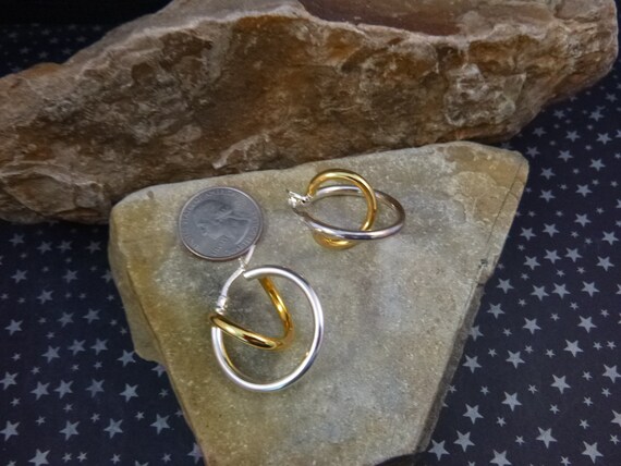 ALX 925 Sterling Silver and Gold Dipped Large Circle Double