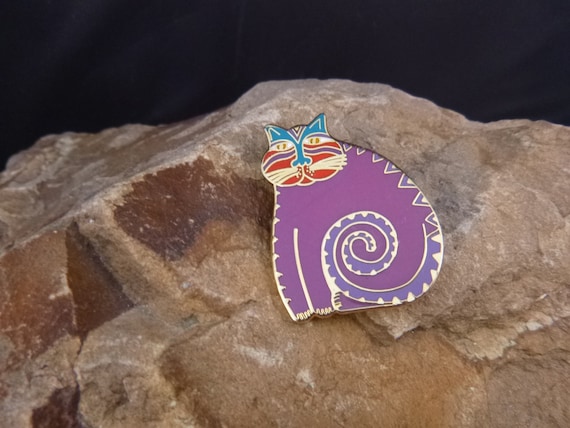 Vintage Laurel Burch “Mythical Cat” Whimsical Enamel Pin or Pendant