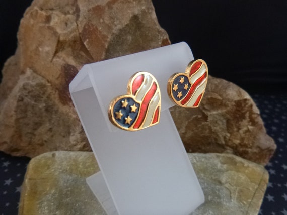 Avon “Heart of America” Patriotic Pierced Earring… - image 2