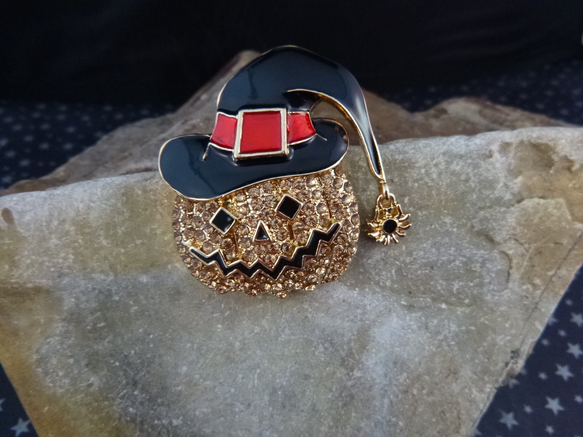 Charcoal Jack-o-lantern Rhinestone L/S
