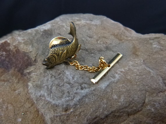 Fish Lover? Vintage Large Mouth Bass Fish Tie Tac… - image 3