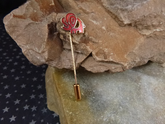 Republican Elephant Vintage Stick Pin | Red Ename… - image 1