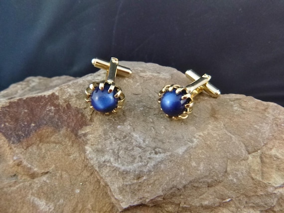Timeless Blue Ball Vintage Cuff Links | Decorative Ball Motif Vintage Cufflinks