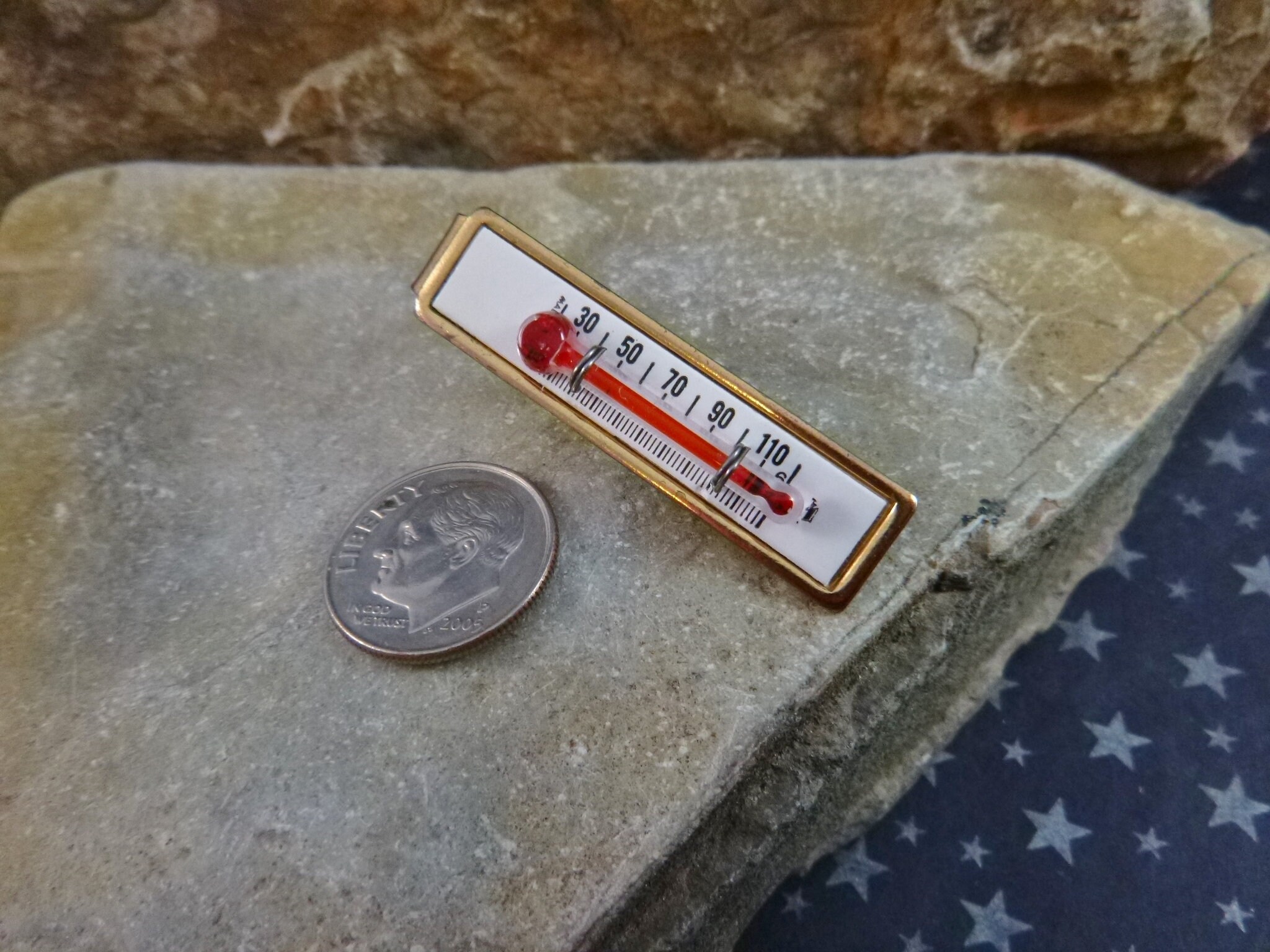 110 Degree Thermometer l950s Vintage Tie Clip Some Like it Hot Skinny