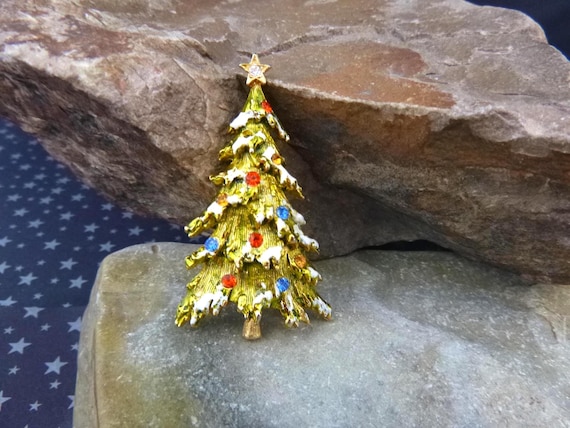 Vintage Art Pepper Snow Tipped Christmas Tree Brooch | Book Piece