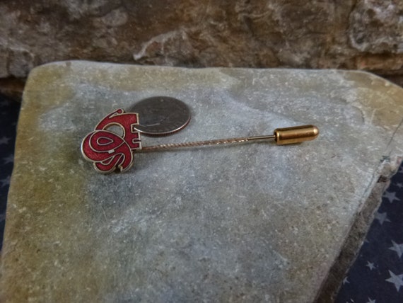 Republican Elephant Vintage Stick Pin | Red Ename… - image 7