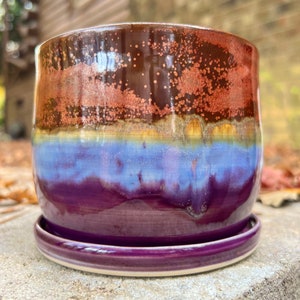 PREORDER Purple copper planter with drainage hole image 2