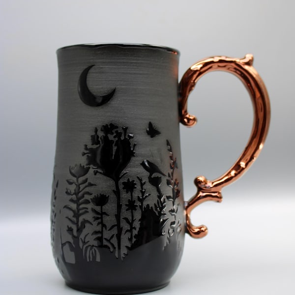 PREORDER Black Moon Flower Mug