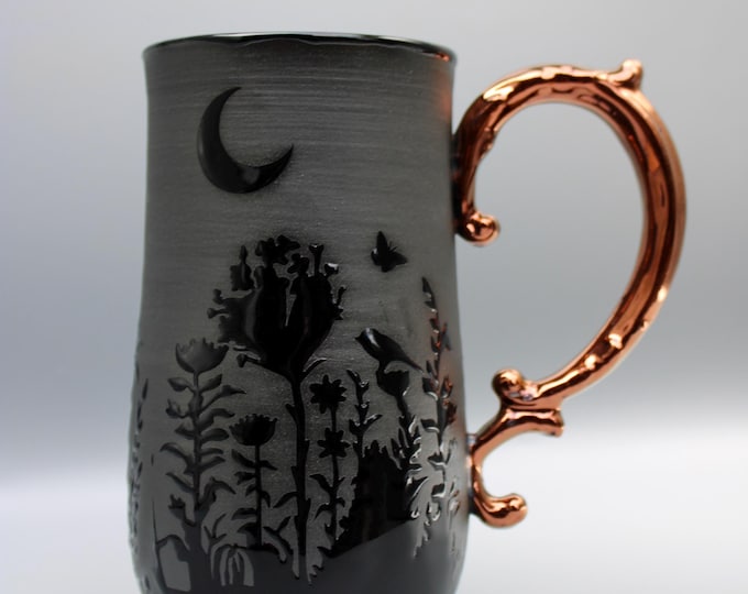 PREORDER Black Moon Flower Mug