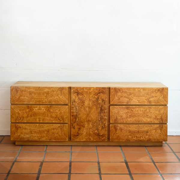 Vintage Mid-Century Milo Baughman for Lane Mid Century Burlwood Lowboy Dresser