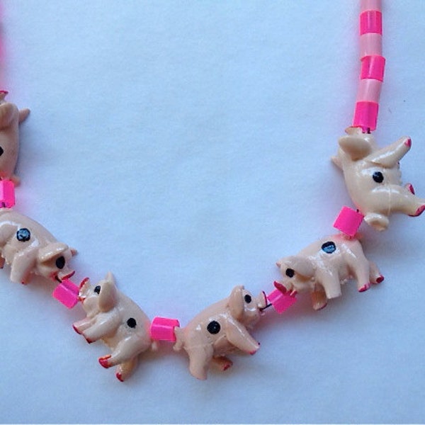 Pass the Pigs necklace, handmade, special occasion, christening, retro, birthday, resin, toys, nostalgic, hipster