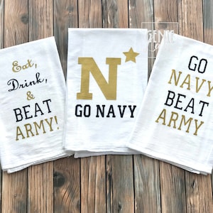 Naval Academy Flour Sack Towel: Navy Kitchen Decor, Beat Army