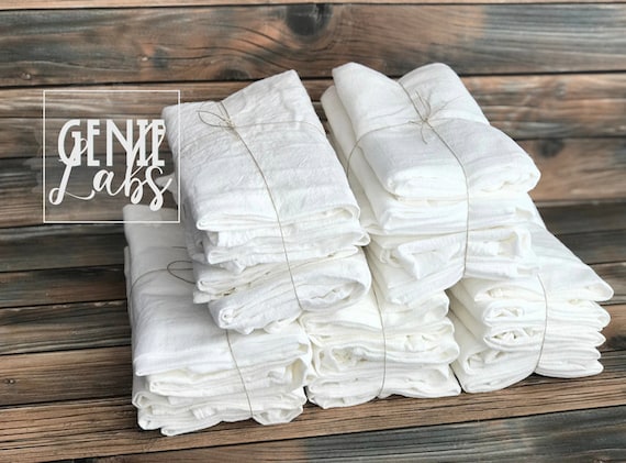 Flour Sack White Dishtowels, Set of 5