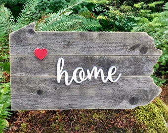ANY STATE, FREE Shipping, Pennsylvania Wood Sign, Pennsylvania Gifts, Pennsylvania home sign, Pennsylvania Home Decor, State Home Sign