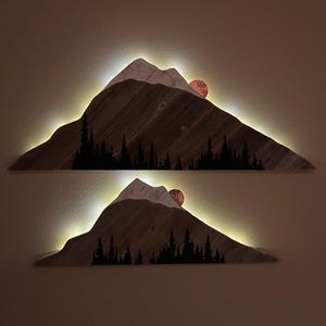 Mountain Wall Art,  Mount Hood Wall Art, Lighted Mountain Art, Mountains, Mountain Art, Woodland Nursery Decor, Mountain Decor