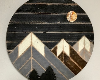 Mountain Wall Art, Wood Mountain Wall Art, Mountain Decor, Woodland Nursery Decor, Mountain Art, Camping Wall Art, Mountain Nursery Decor