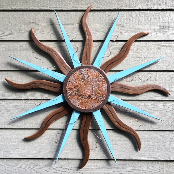 Sun wall Art, Light Turquoise Sun, You are my sunshine, Sun wall decor, Sun Decor, Suncatcher, Sunshine, Beach Decor, Light Turquoise Decor