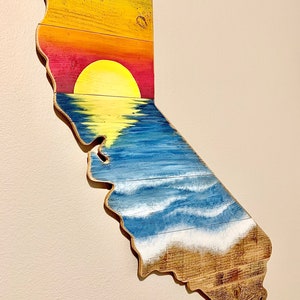 California Gifts, California Wall  Art, California State, State Signs, California Painting, California, California Decor, Beach Decor