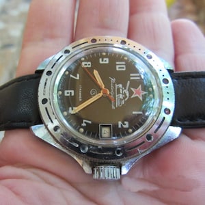 Rare Watch Wostok Amphibia Komandirskie,Red Star Tank Military Watch, Working  Men&#39;s Wrist Watch,  Retro Watch, Old Watch