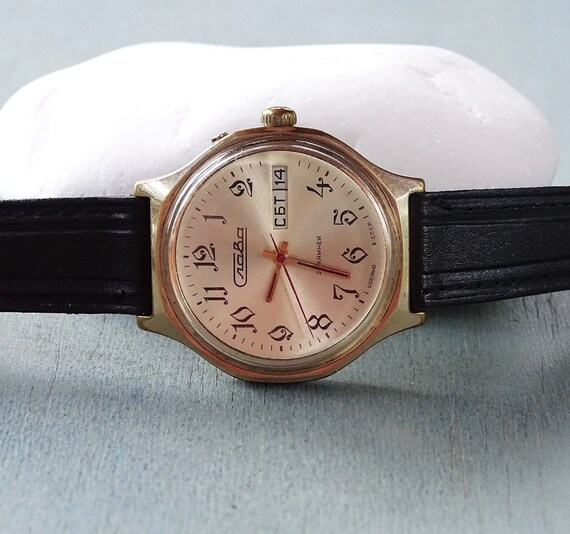 Russian watch Slava Goldplated-27jewels,Vintage M… - image 3