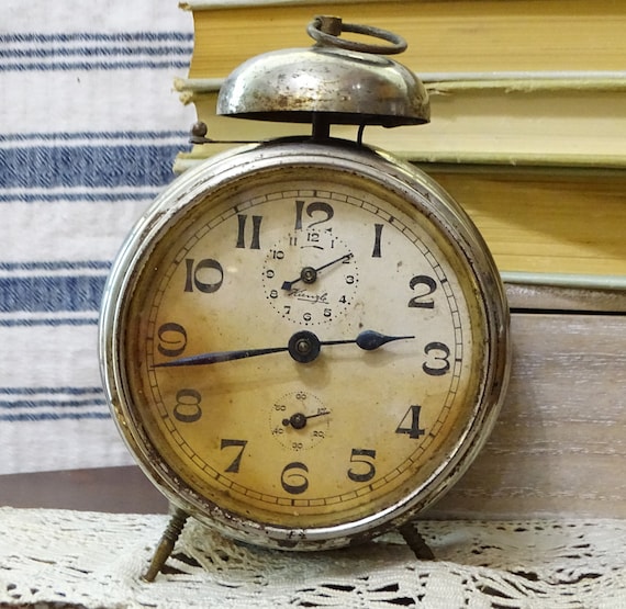 Antique German Alarm Clock Kienzle, Retro Clock, Working Old Alarm