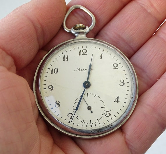 Russian Vintage Pocket Watch Molnia men s Pocket Watch Molnija