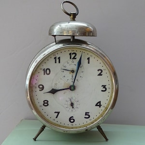 Antique German Alarm Clock Gustav Becker, Retro Clock Working, Old Alarm Clock,Mechanical Vintage Clock Collectible