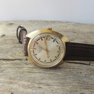 Russian watch Poljot 17 jewels,Goldplated,Mens watch,Retro watch,Mechanical mens wrist watch,Vintage jewelry,Soviet vintage,Old watch,